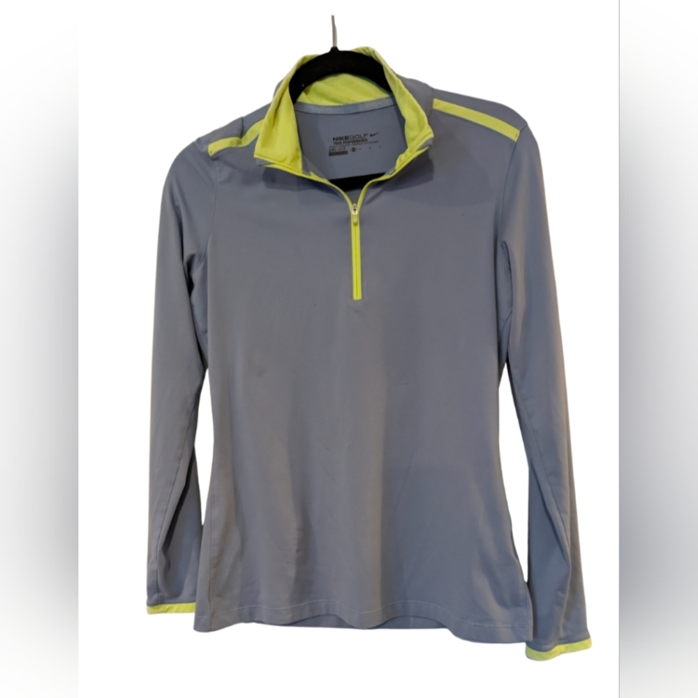 Nike Golf Tour Performance Dri-FIT Quarter Zip Pullover | Grey Lime | Women’s M